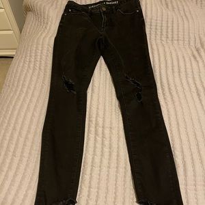 Distressed black jeans